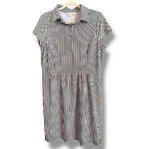 Jude Connally Striped Dress Black White Size XL Jude Cloth Midi